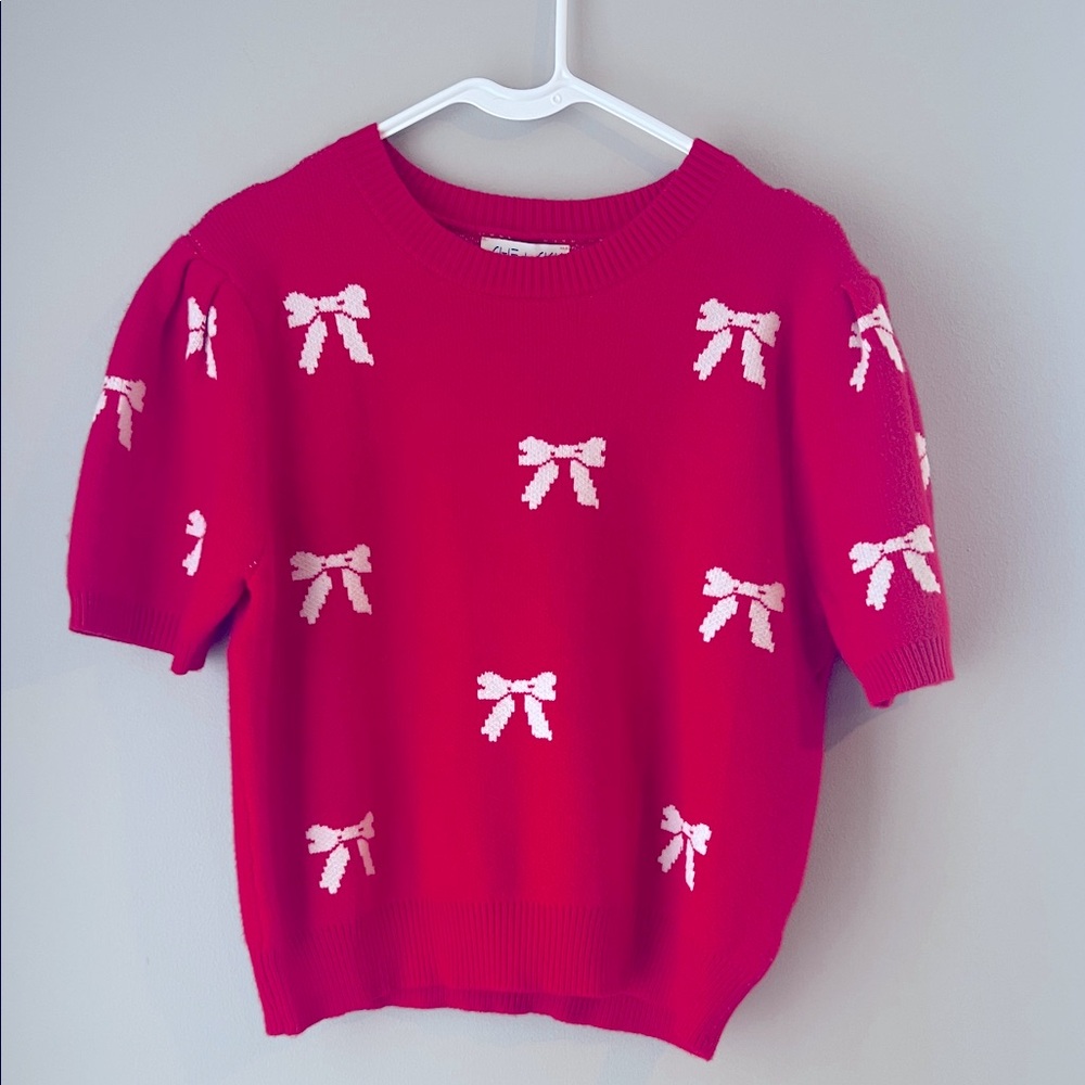 She + Sky Red Knit Sweater Size Small